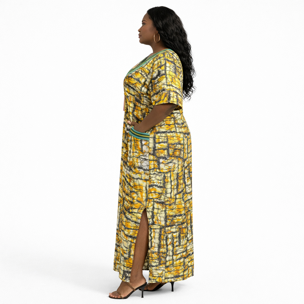 Women Multicolor Tribal Print Kaftan Dress