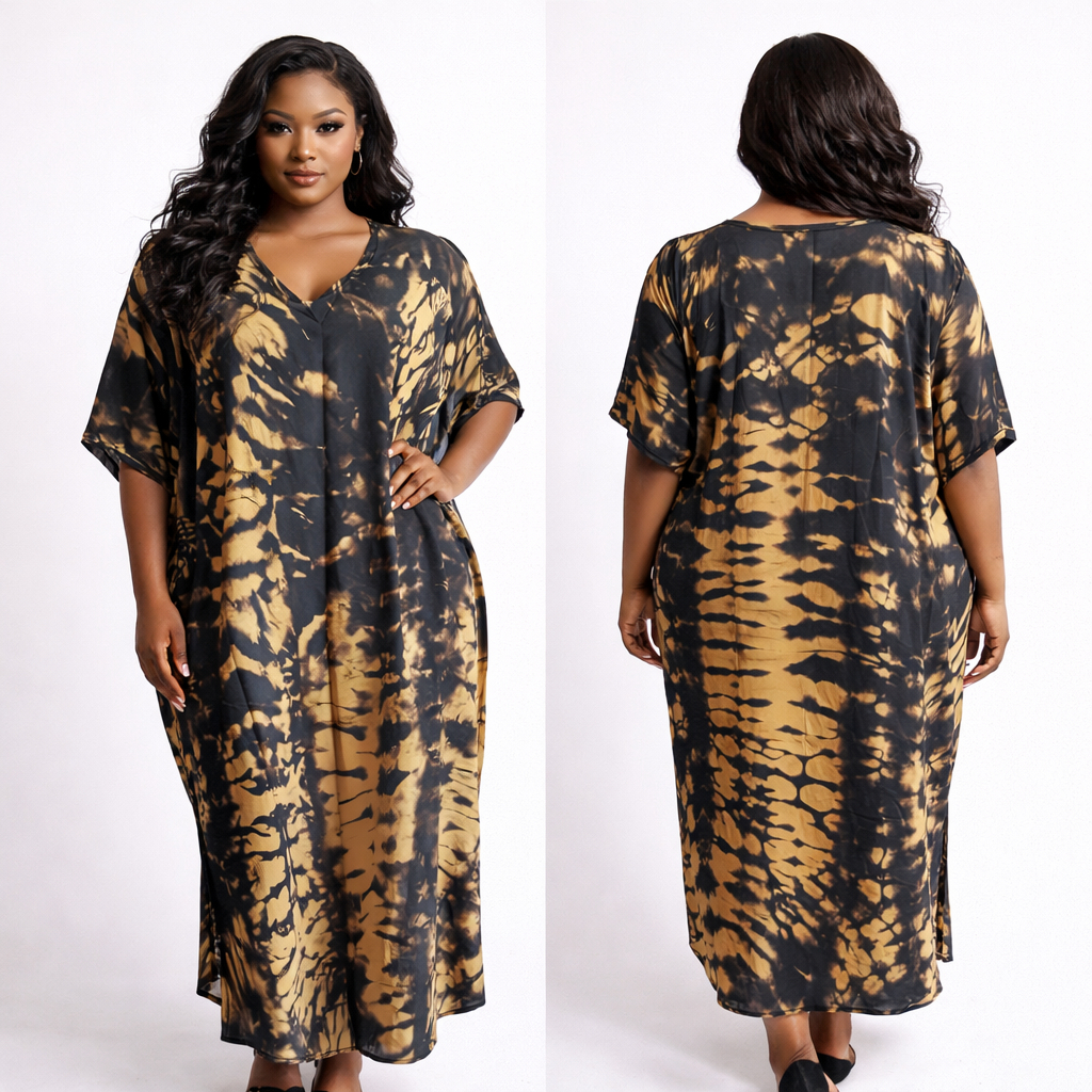 Relaxed Fit Womens Casual Kaftan Dress