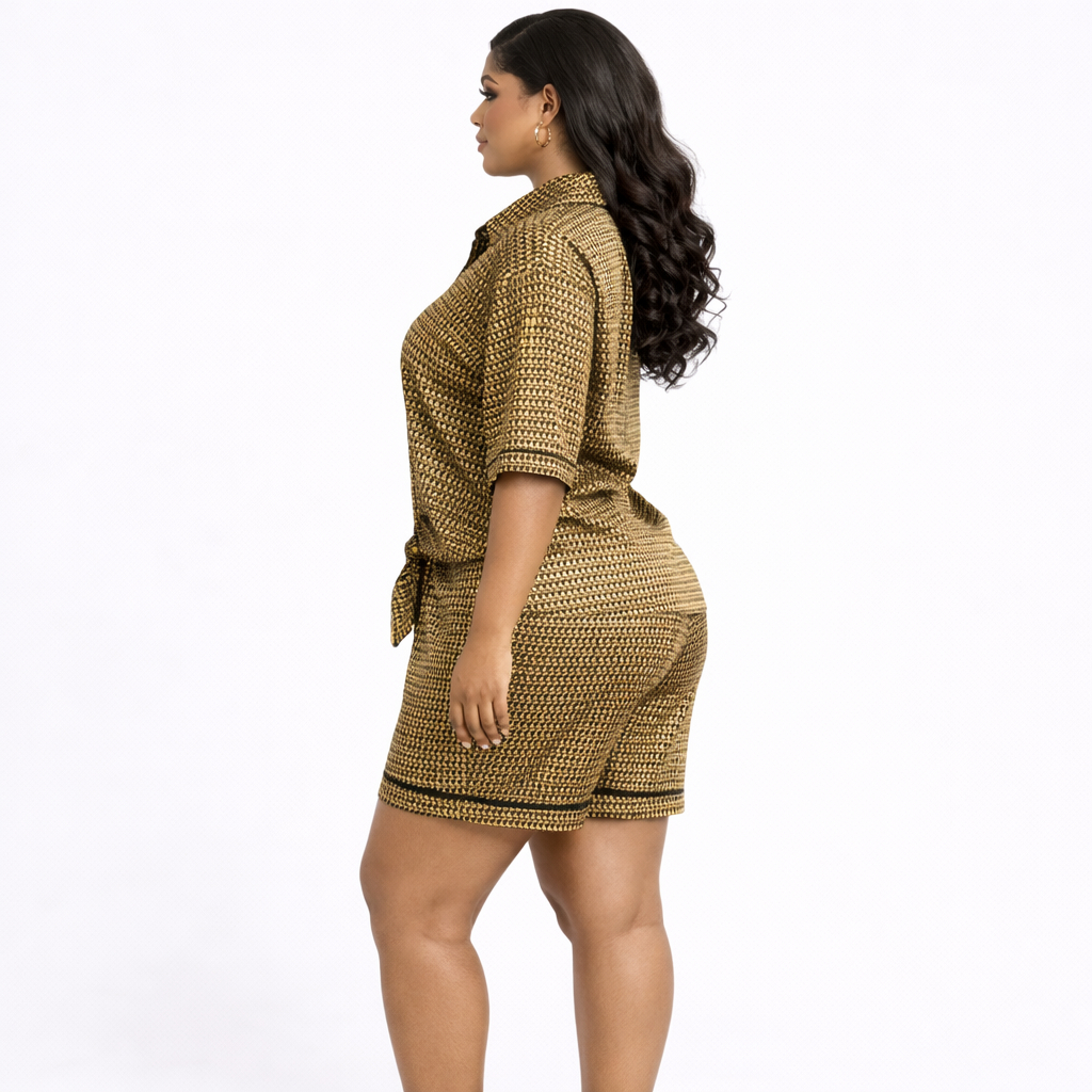 Casual Button Up Summer Two Piece Outfit