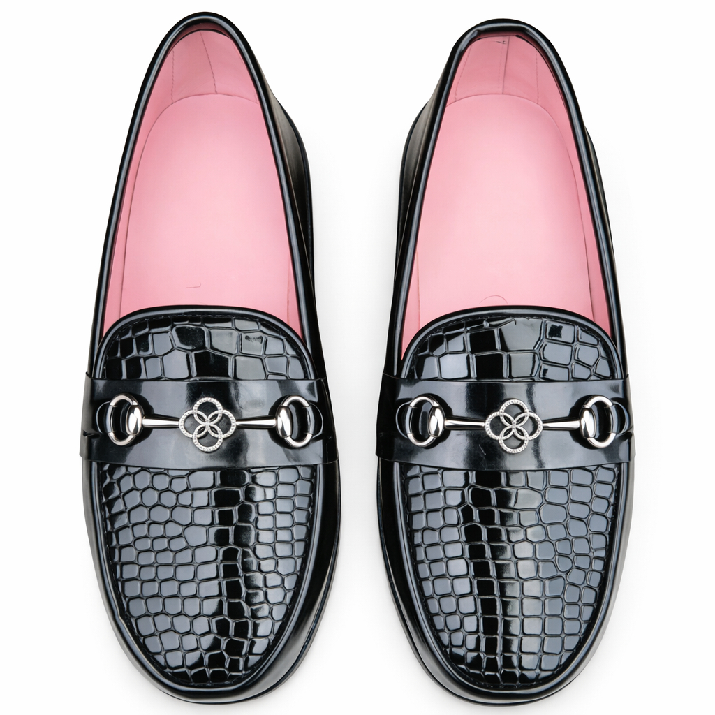 Men Textured Slip On Formal Loafers