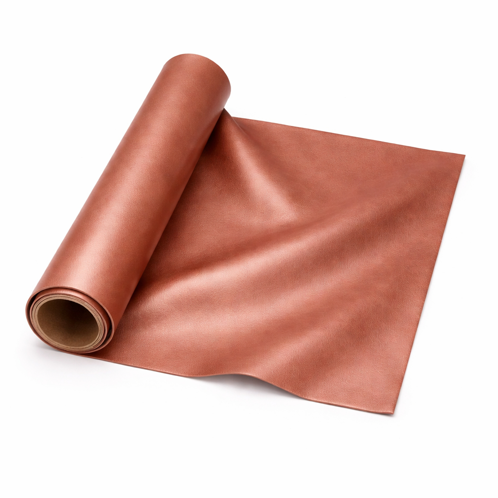 Smooth Brown Faux Leather Fabric