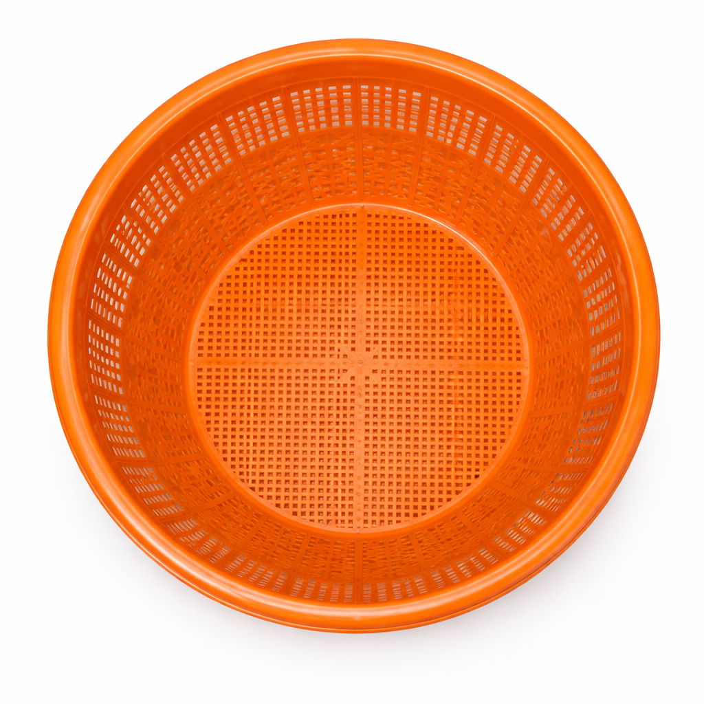 Plastic Kitchen Colander Basket Orange Food Strainer Bowl