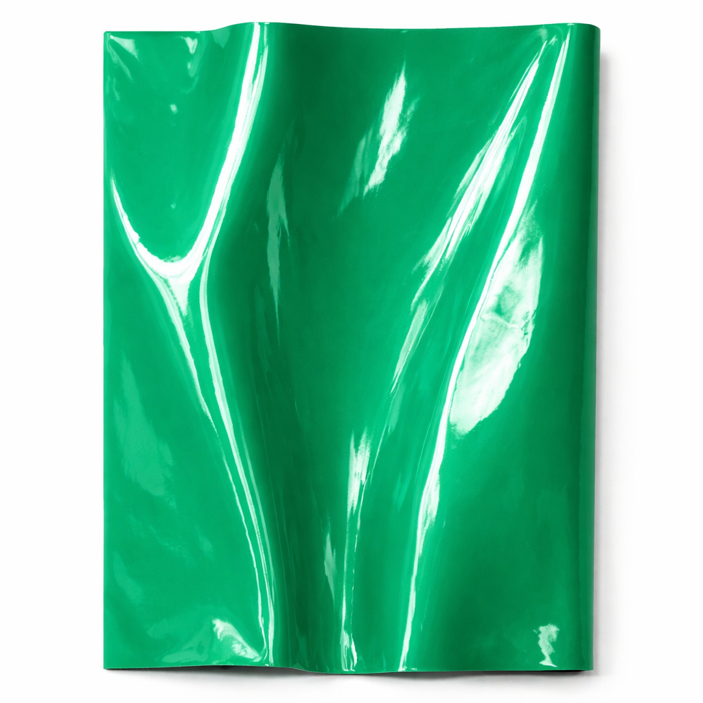 Glossy Emerald Green Synthetic Leather Fabric