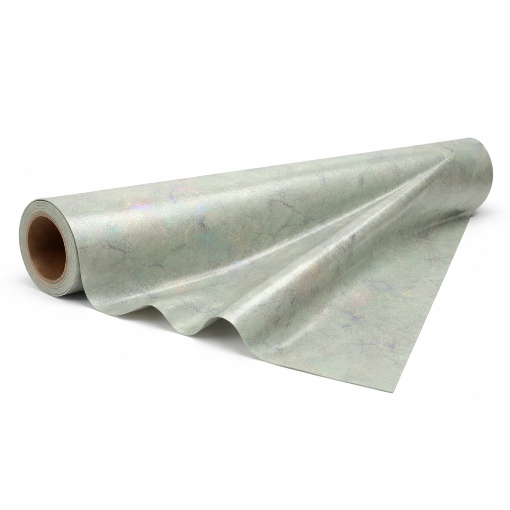 Iridescent Mint Green Synthetic Leather Fabric   Marble Effect PU Upholstery Material