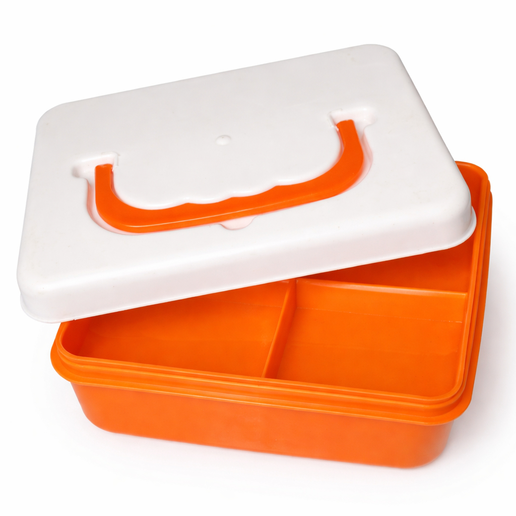 Amber Plastic Storage Box with Lid Multi Purpose Household Organizer