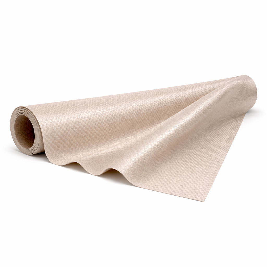 Beige Textured  woven Synthetic Leather Fabric