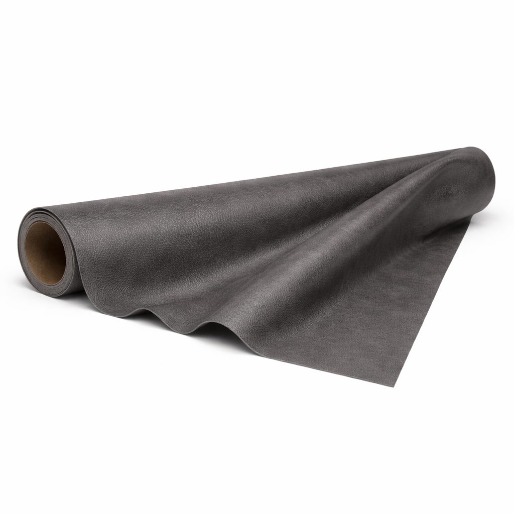 Black Smooth Synthetic Leather Fabric