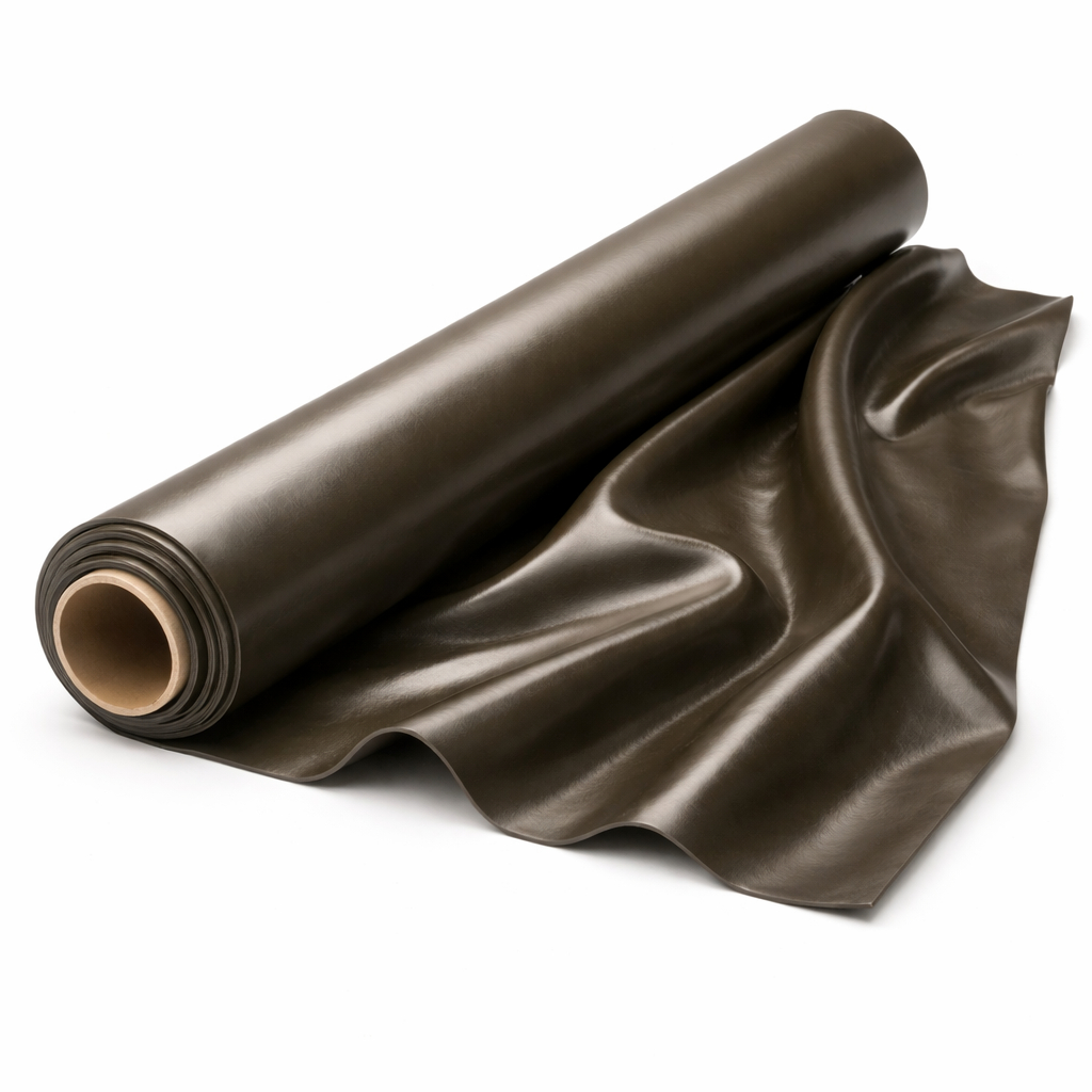 Glossy Olive Synthetic Leather Fabric