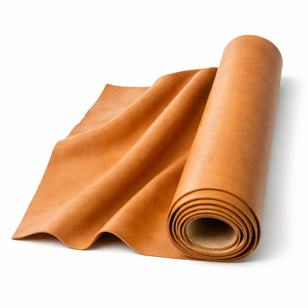 Caramel Textured Synthetic Leather Fabric