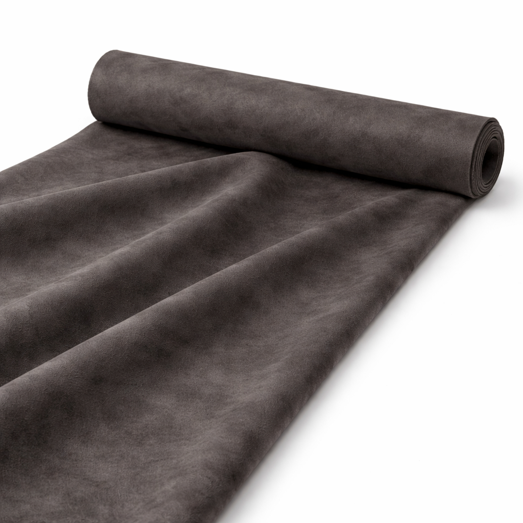 Charcoal Distressed Synthetic Leather Fabric