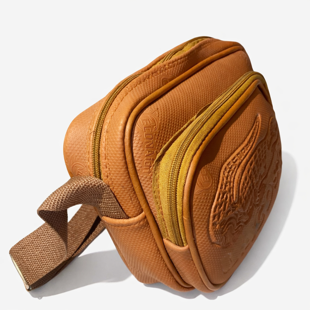 Compact Brown Dual Zip Utility Waist Bag