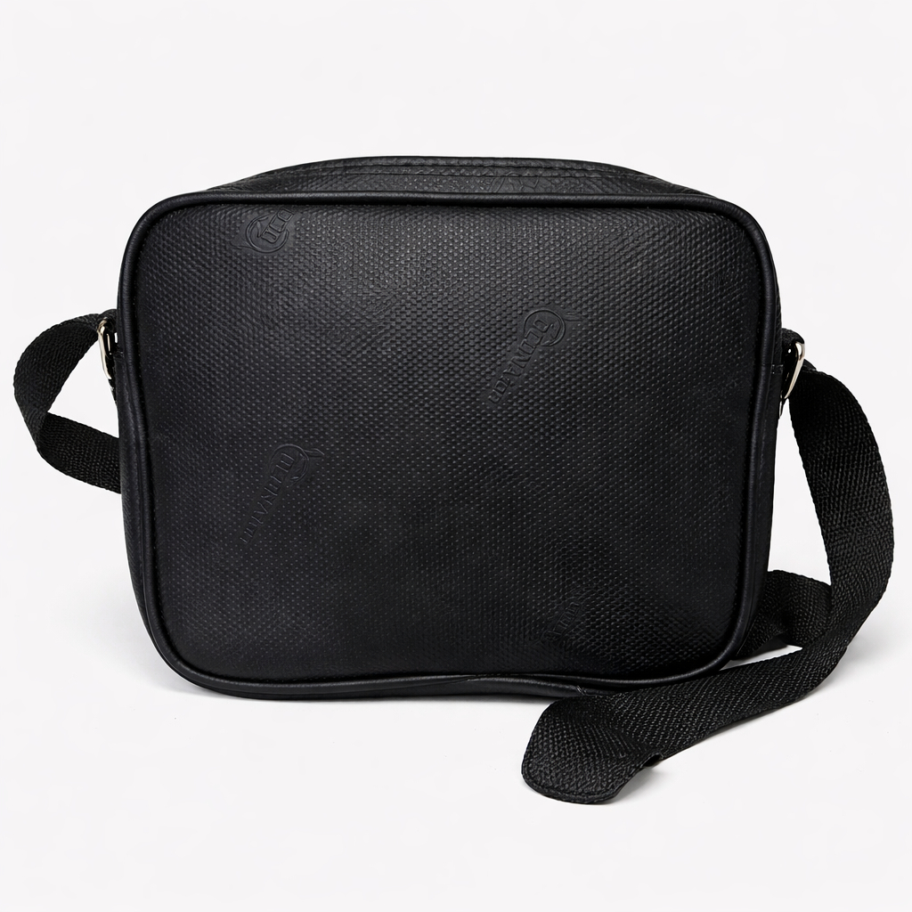 Black Crossbody Bag with Pebbled Finish