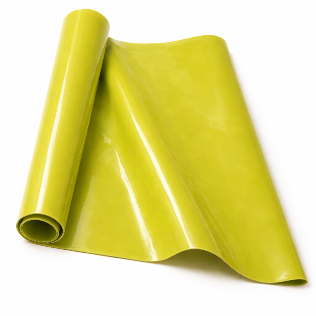 Glossy Lime Yellow Synthetic Leather Fabric