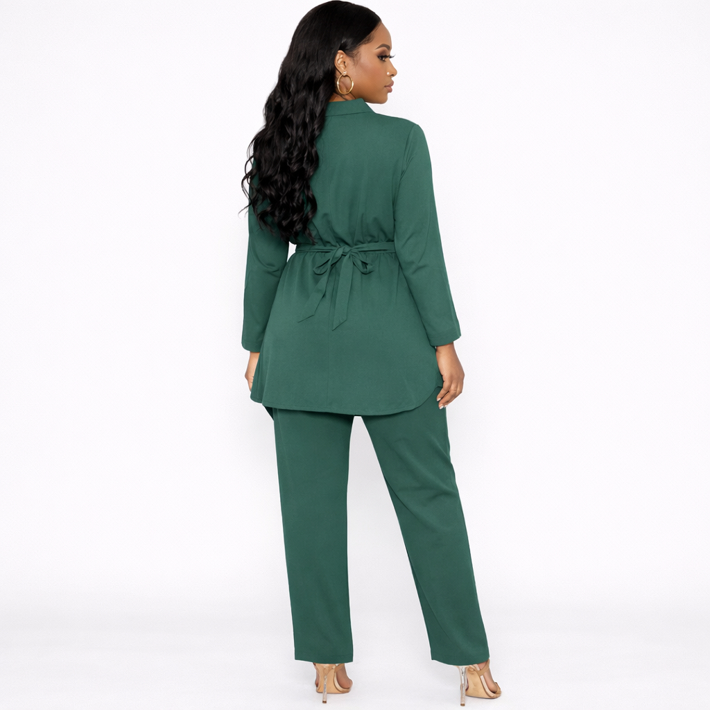 Women Two Piece Utility Lounge Set with Drawstring Waist