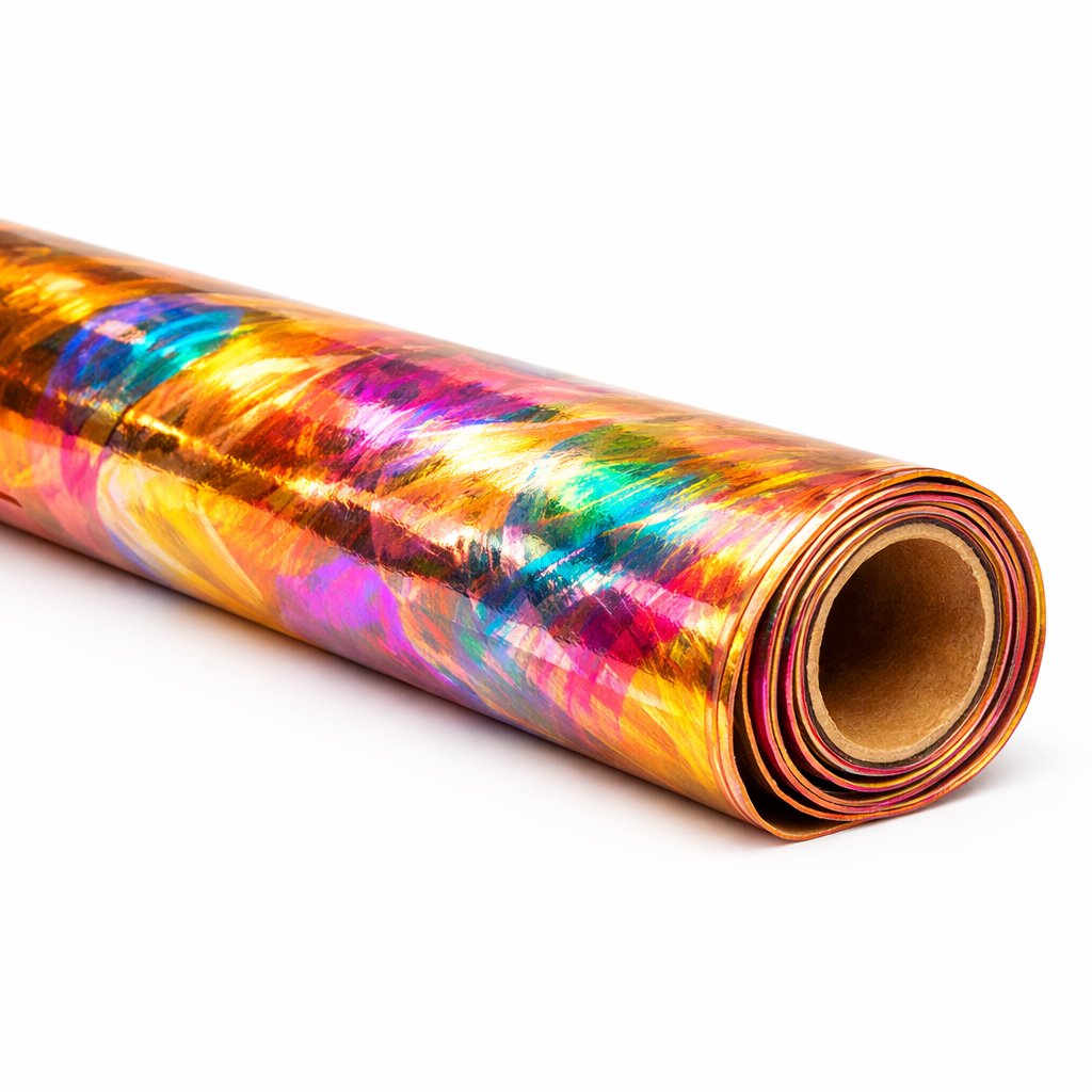 Holographic Iridescent Synthetic Leather Fabric