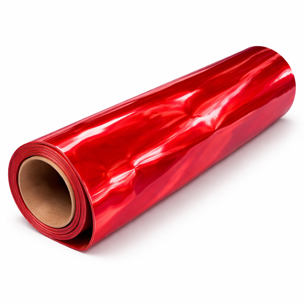 Glossy Red Synthetic Leather Fabric     PU Upholstery Material