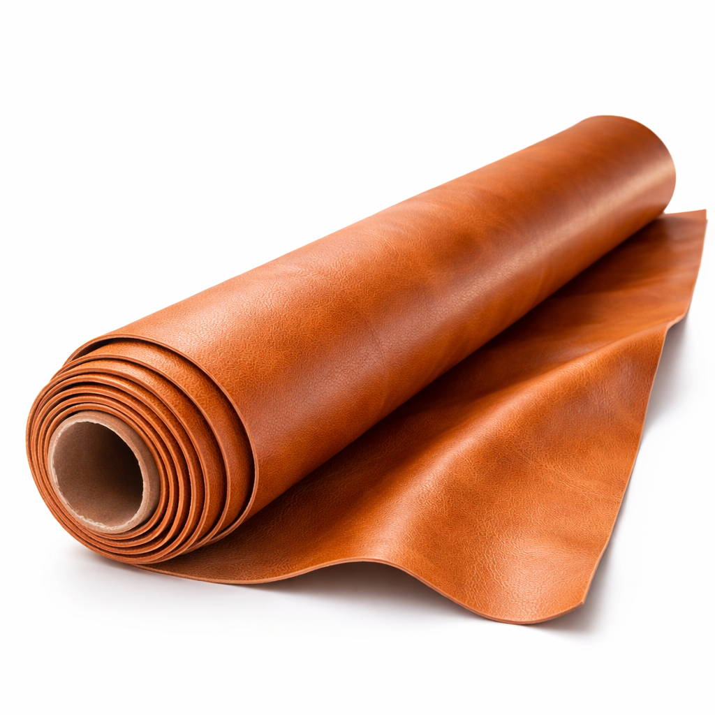 Premium Tan Brown Synthetic Leather Fabric