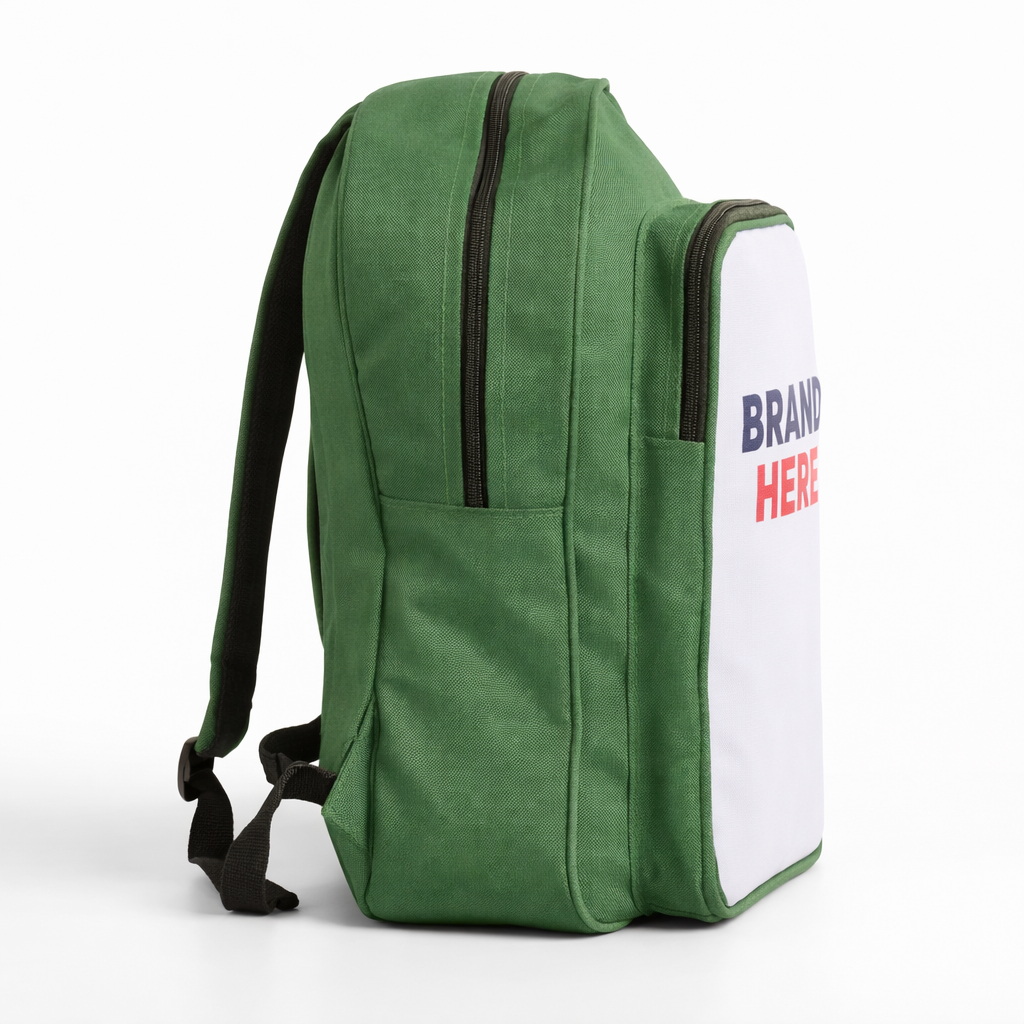 Green Multi compartment School Backpack