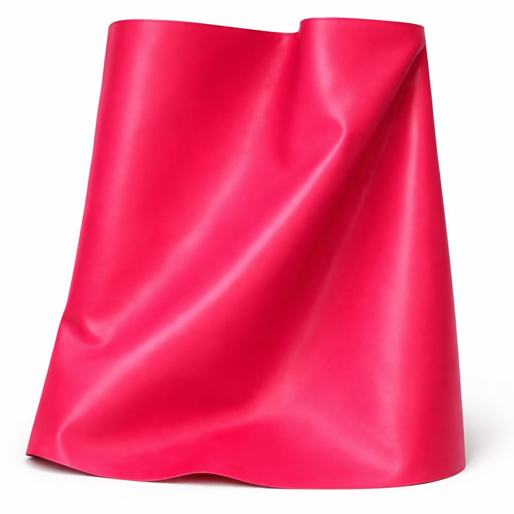 Matte Red Synthetic Leather Fabric