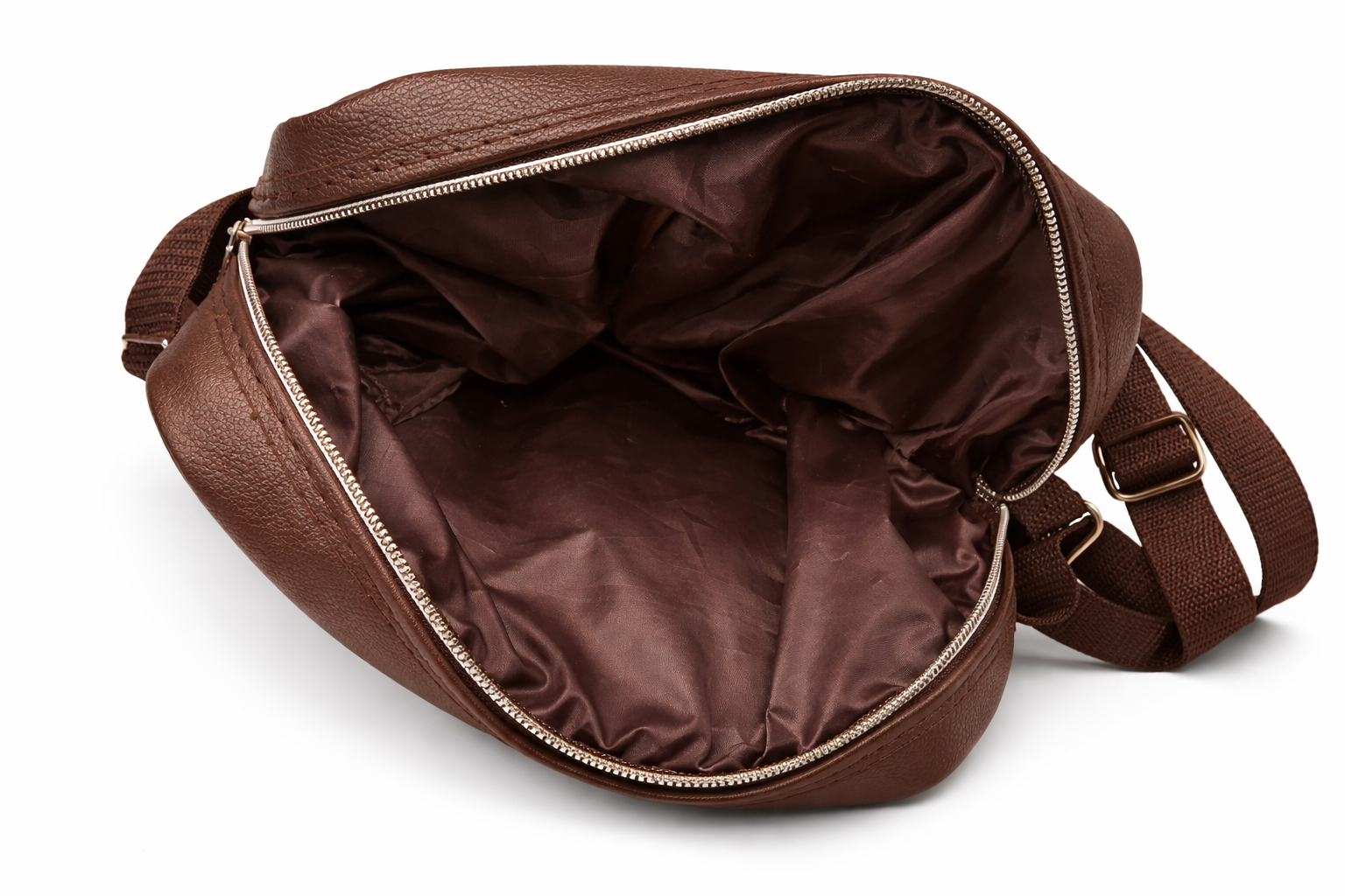 Embossed Leather Face Design MultiZip Bag