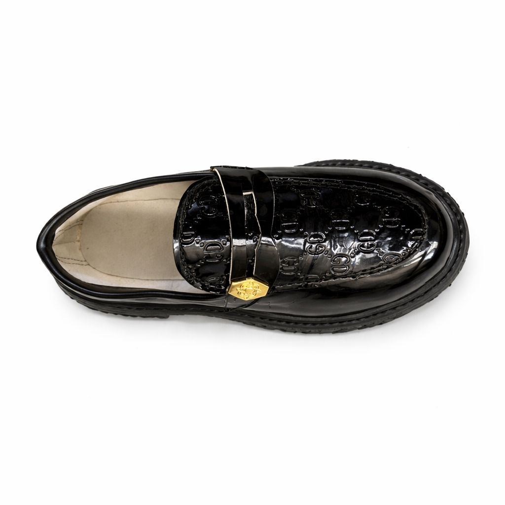 Kids Glossy Slip On Loafer with Chunky Sole