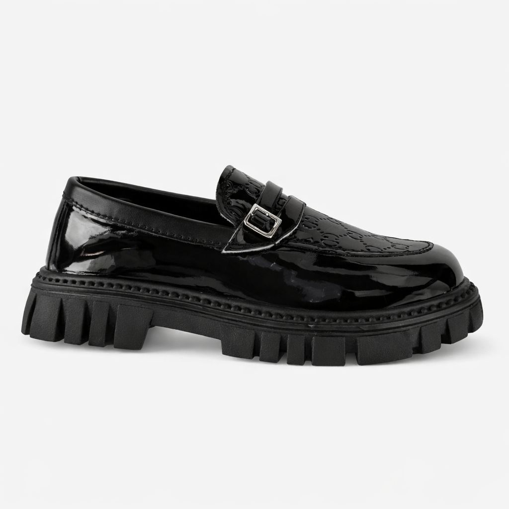 Kids Glossy Slip On Loafer with Chunky Sole