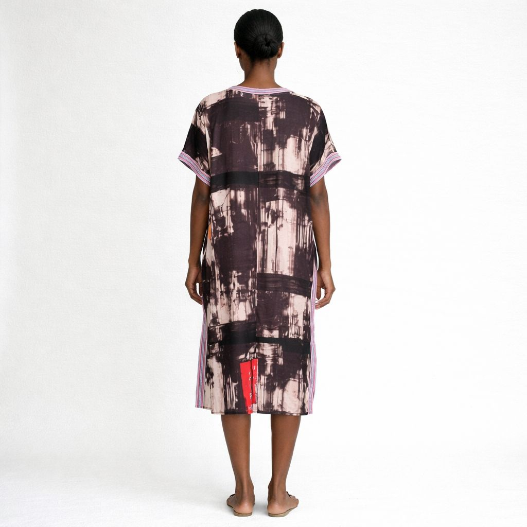 Womens Printed Loose Kaftan Dress