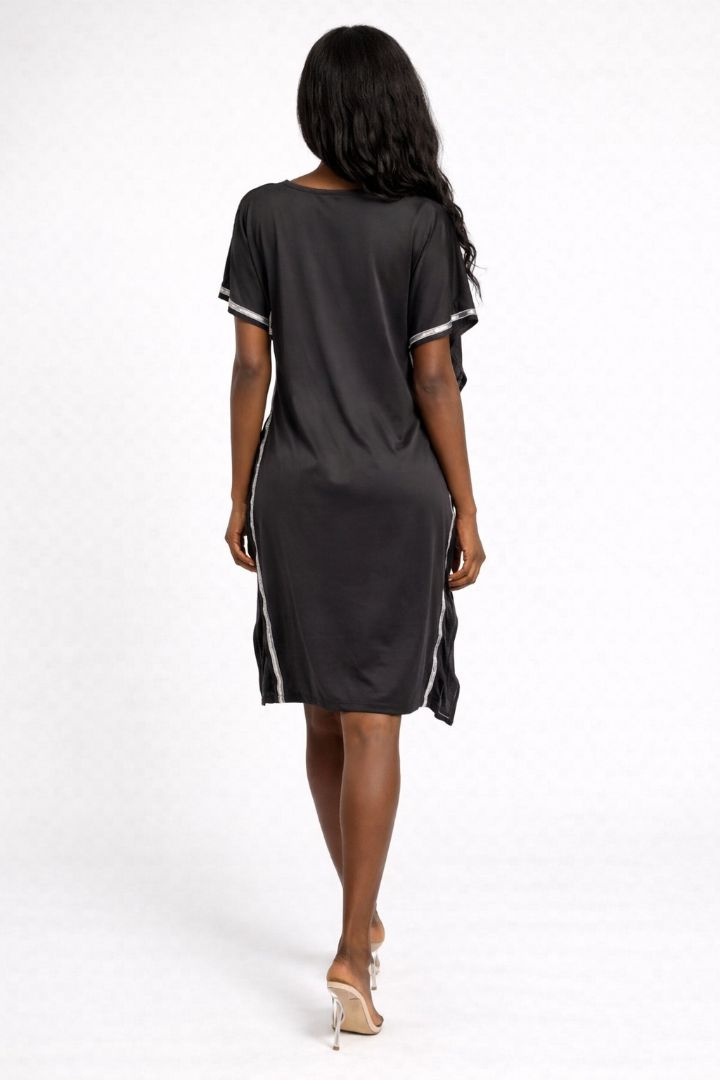 Womens Loose Fit Short Sleeve Kaftan Dress