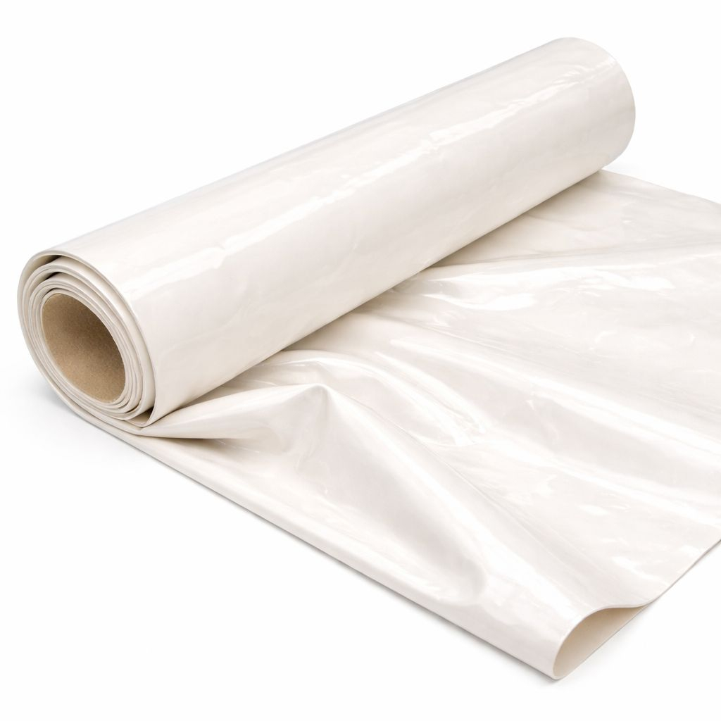 Glossy Cream PU Leather Fabric