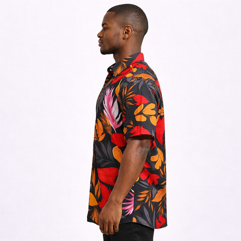 Mens Tropical Print Short Sleeve Shirt