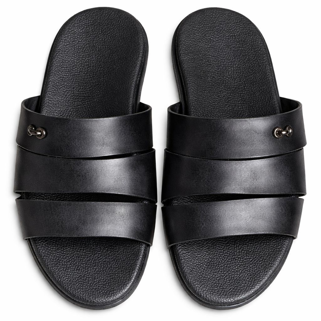 Mens Double Strapped Slip On Sandals