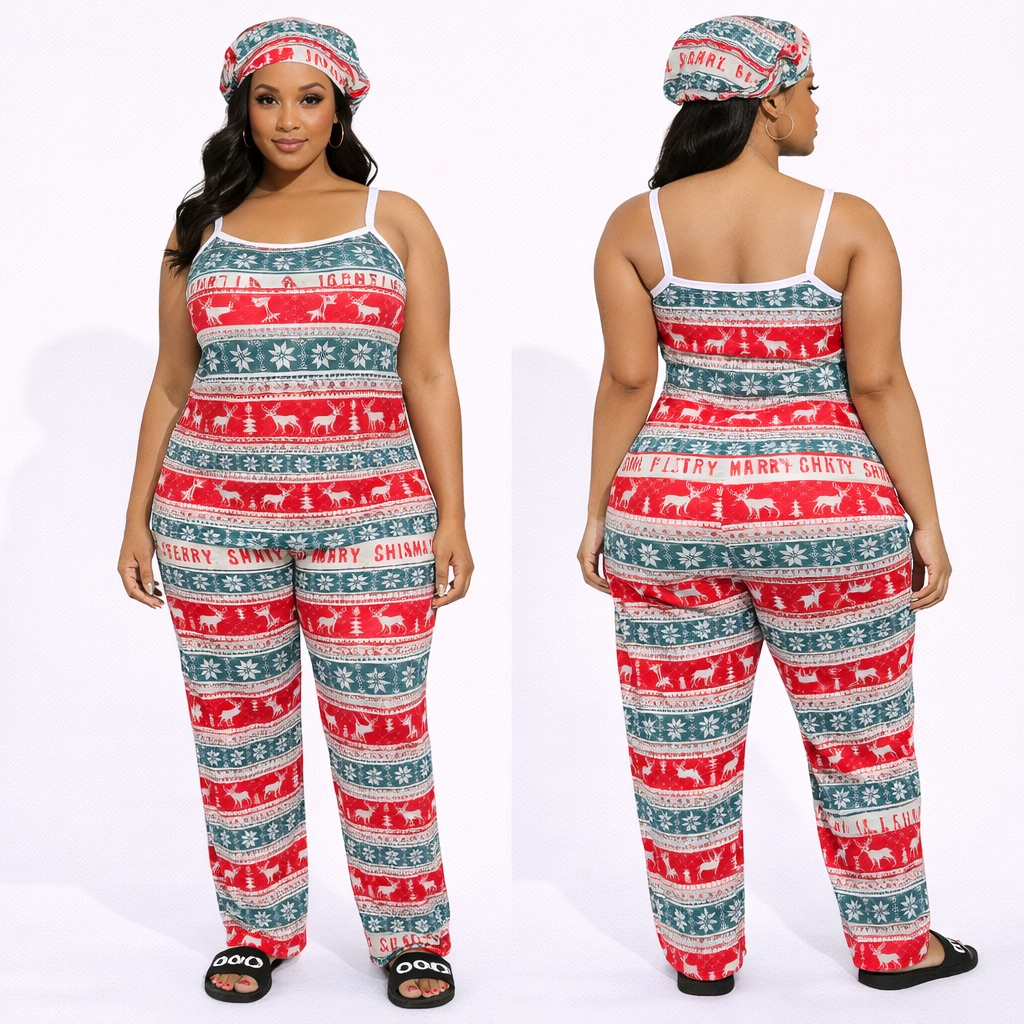 Womens Christmas Print Nightwear Set