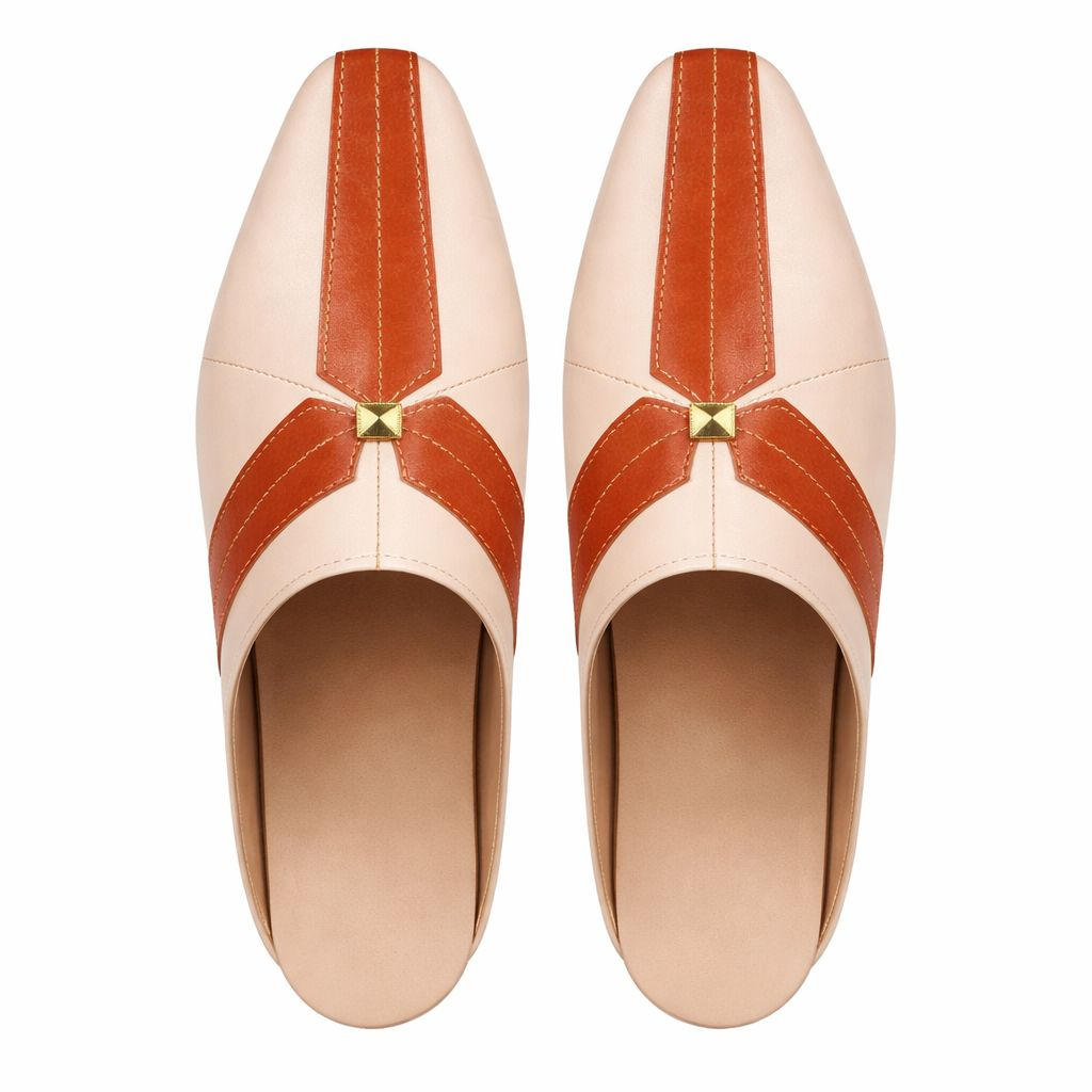 Mens Two Tone Slip On Loafers with Decorative Accent