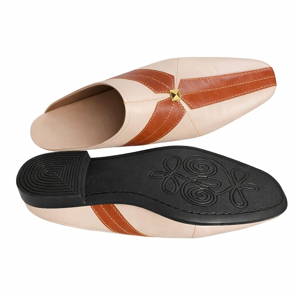 Mens Two Tone Slip On Loafers with Decorative Accent