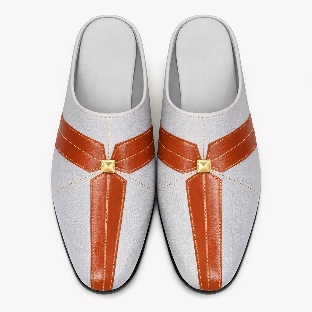Premium Two Tone Pointed Toe Mule Flats