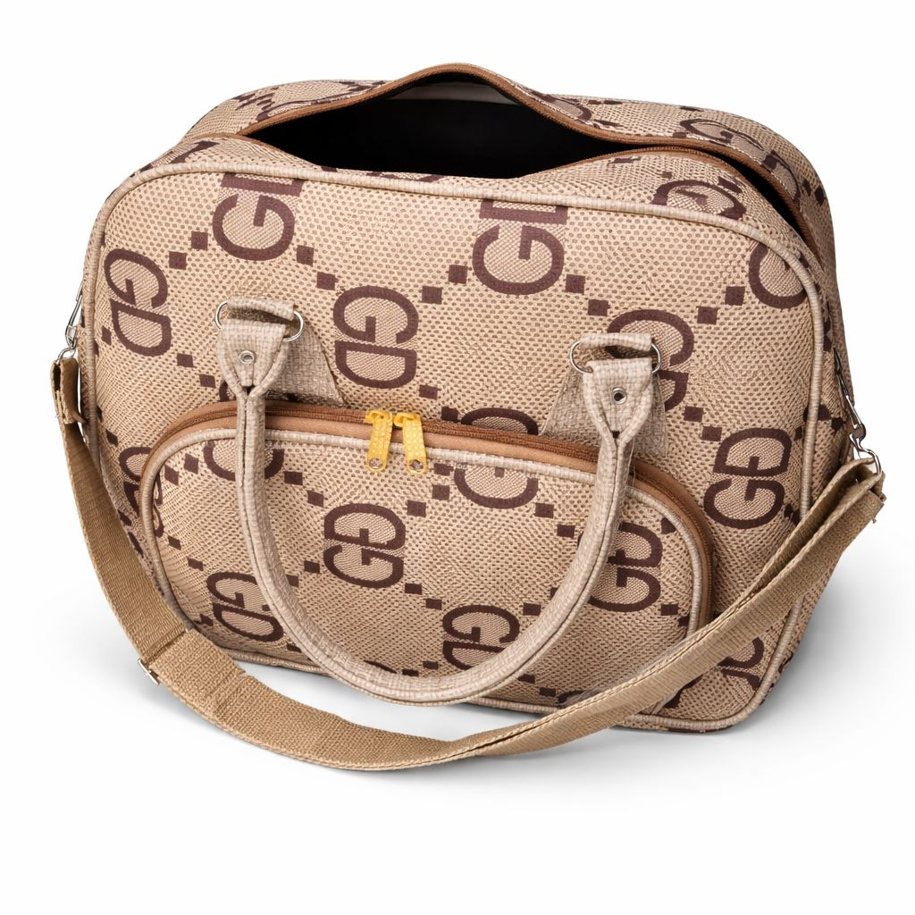 Patterned Travel Duffel Bag with Dual Handles