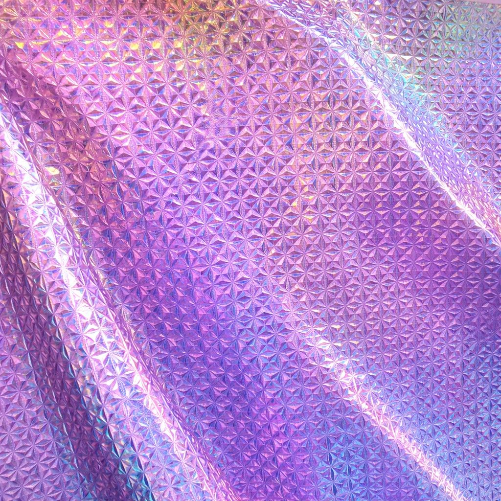 Embossed Holographic Synthetic Leather Fabric   Geometric Iridescent PU Upholstery Material