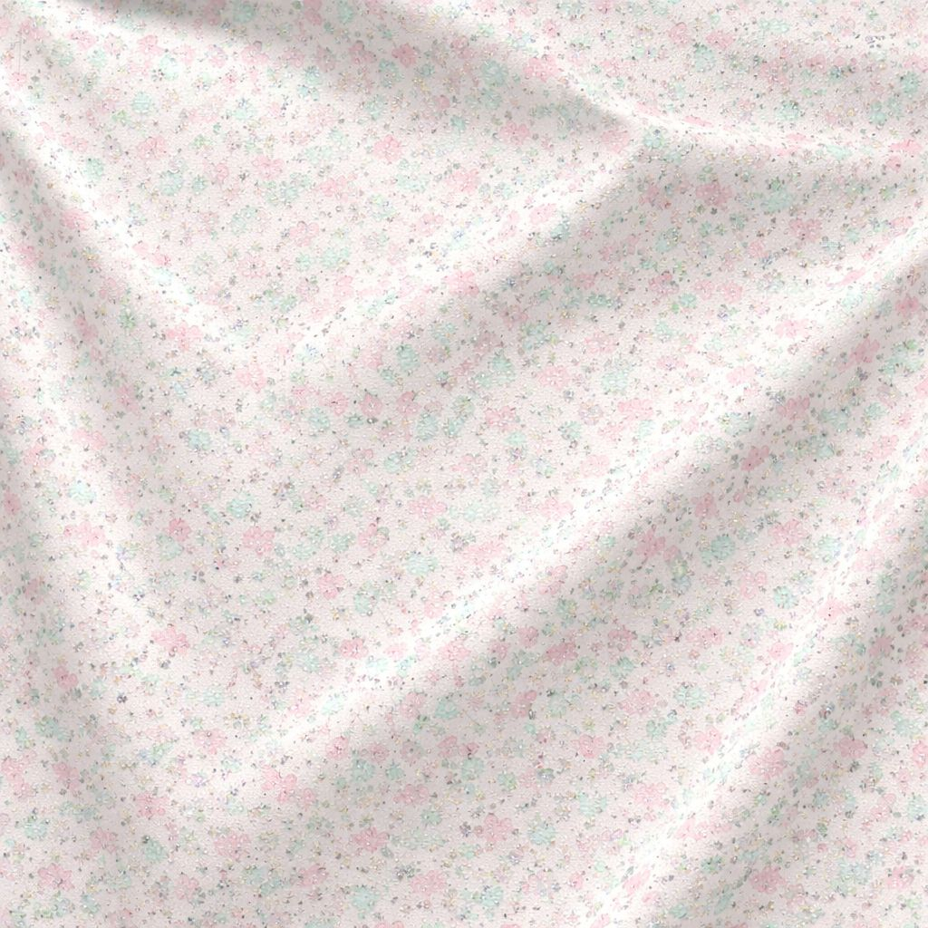 Floral Speckled Synthetic Leather Fabric   Pastel Printed PU Upholstery Material