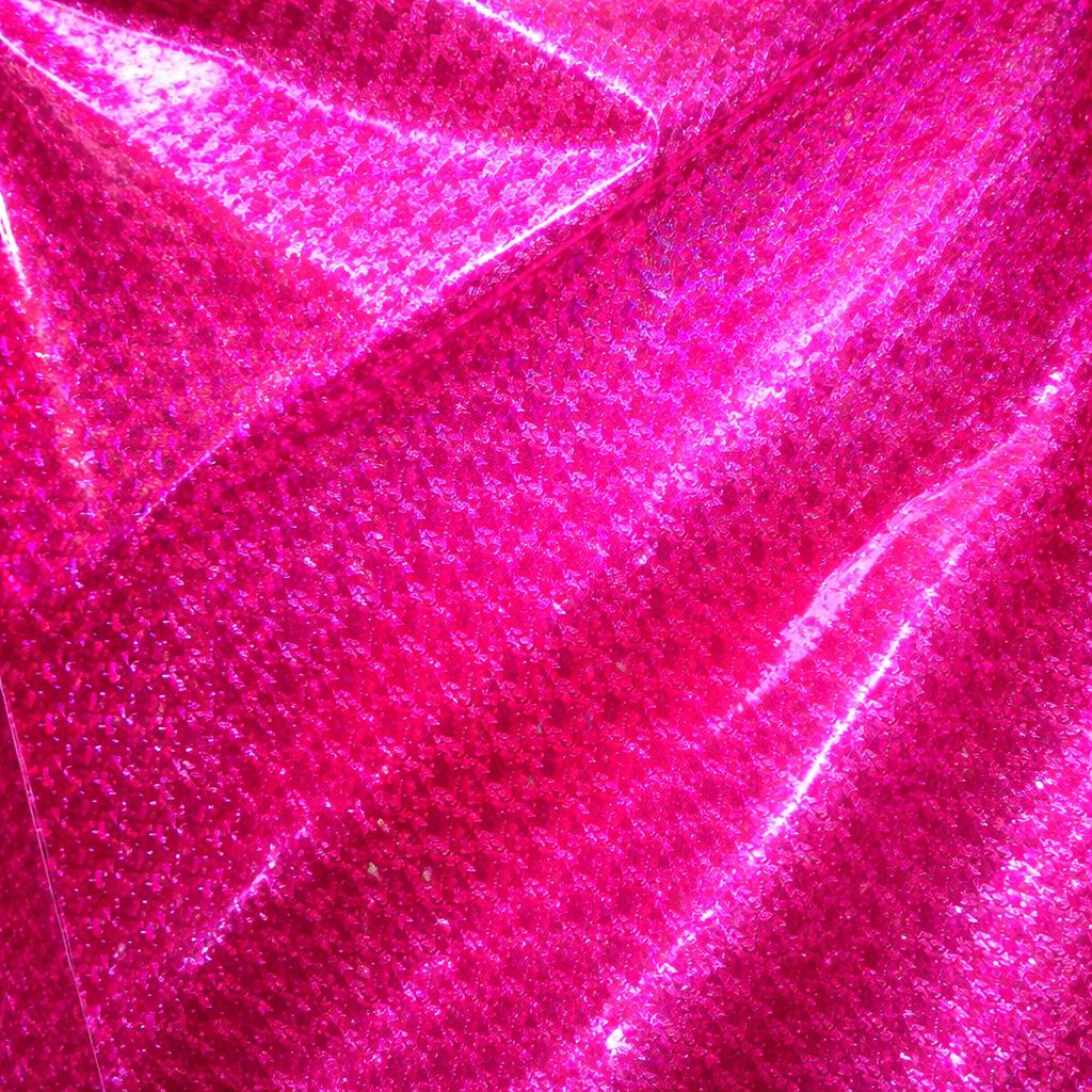Hot Pink Holographic Glitter Leather Fabric