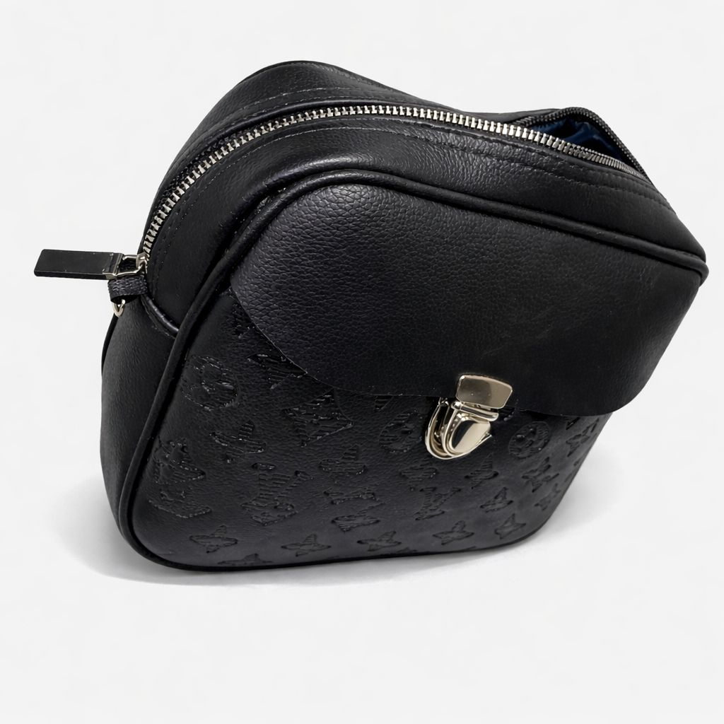 Embossed Leather Flap Crossbody Bag