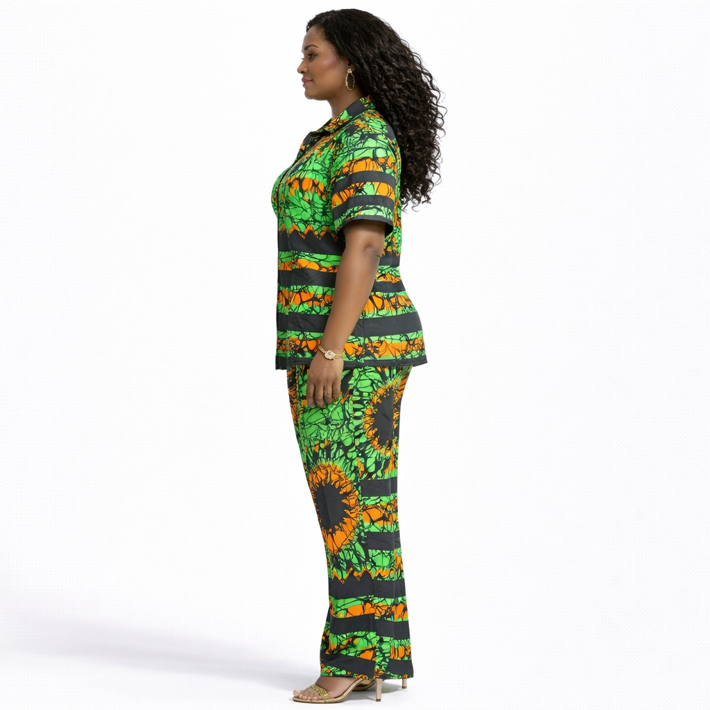 Emerald Tribal Print Two Piece Set