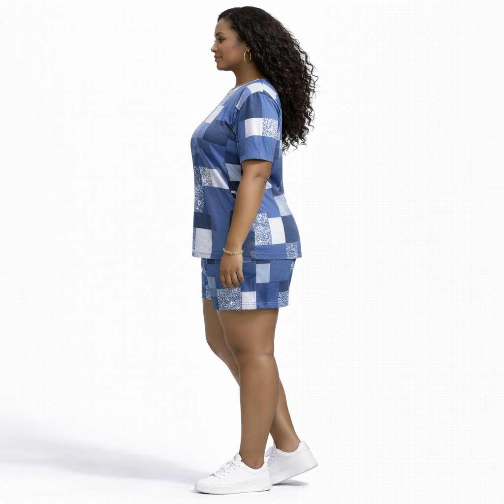 Slate Geo Print Two Piece Lounge Set