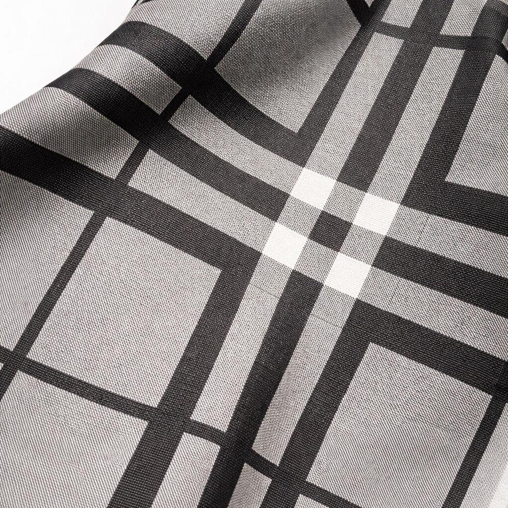 Beige and Black Geometric Pattern Upholstery Fabric