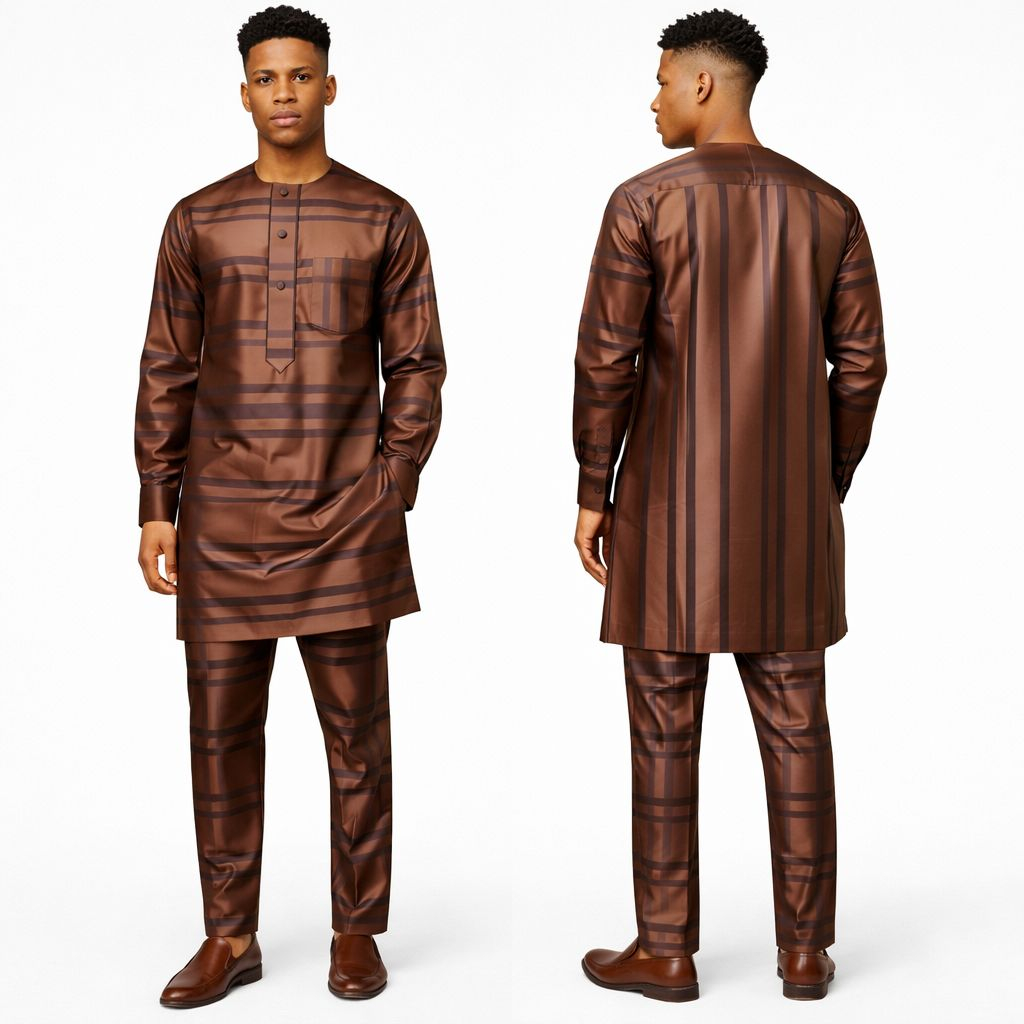 Brown Striped Senator Fabric