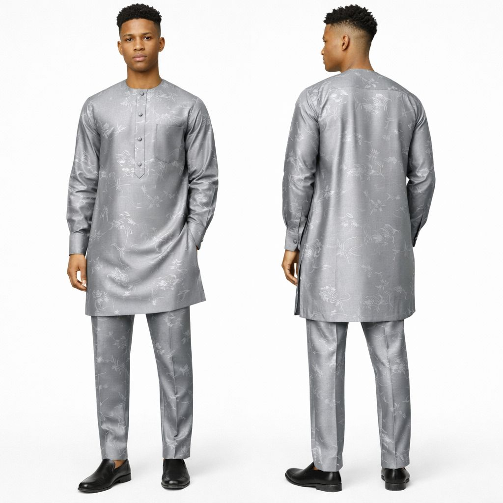 Luxury Silver Floral Senator Fabric