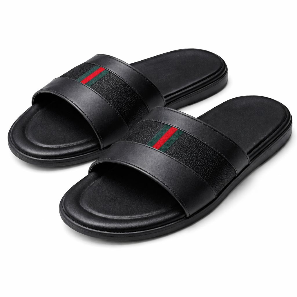 Mens Patterned Slip On Comfort Slide Sandals