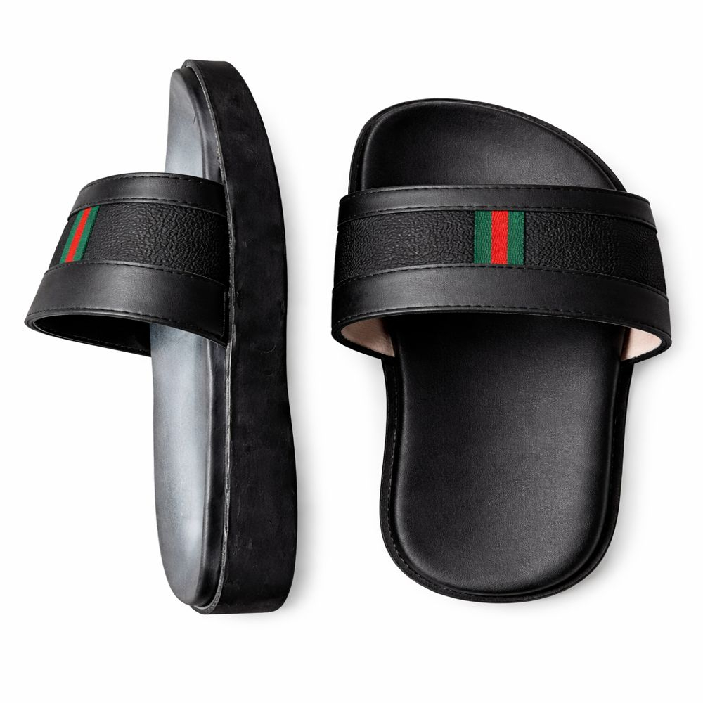 Mens Patterned Slip On Comfort Slide Sandals
