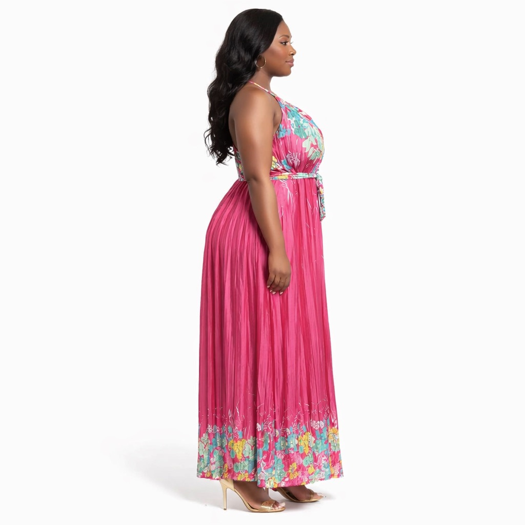 Blossom Breeze Pleated Maxi Dress