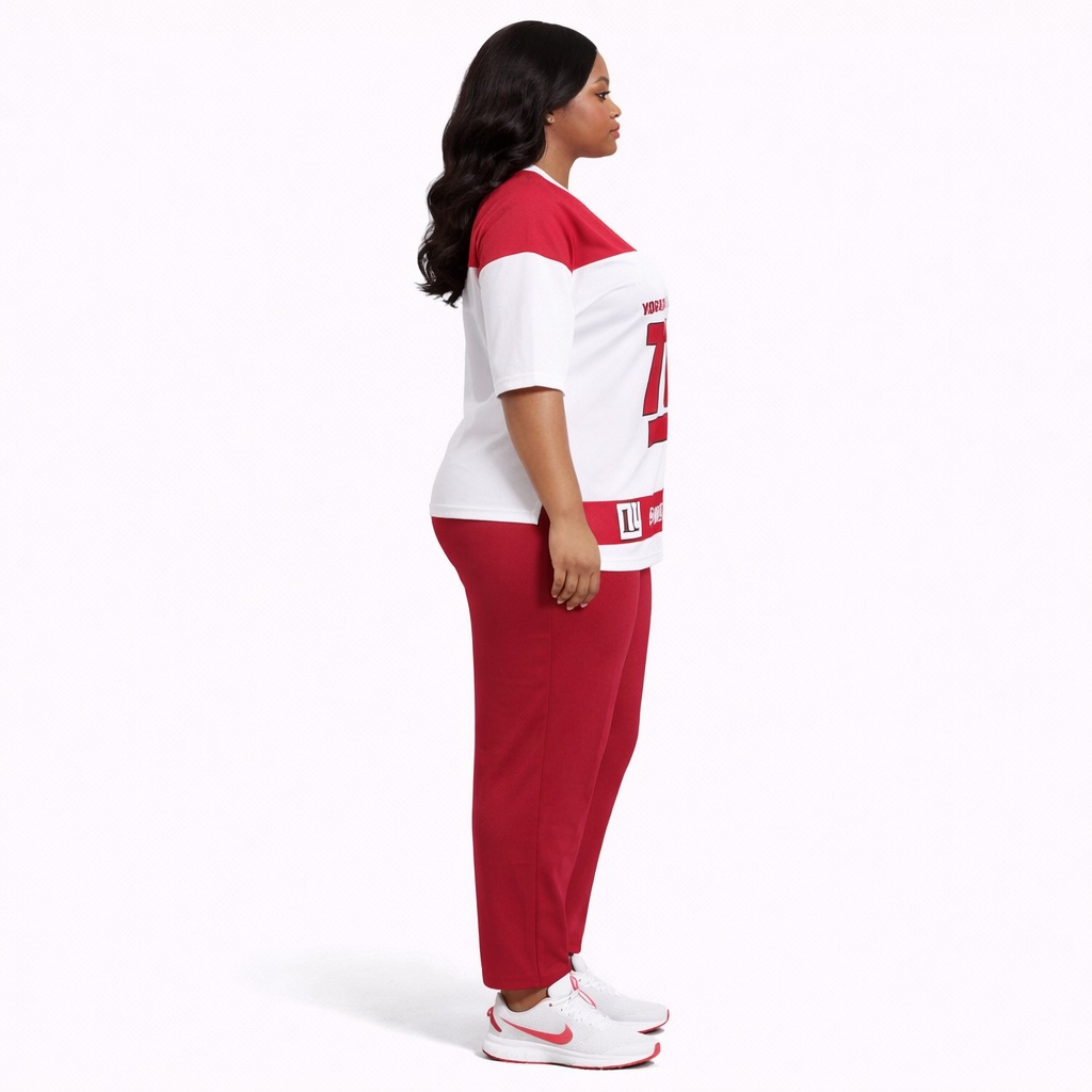 Womens NY Graphic Jersey Top and Red Pants Two Piece Set