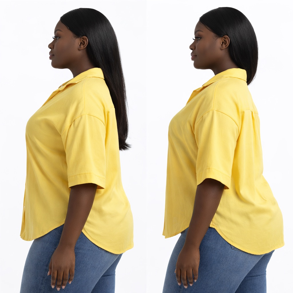 Yellow Button Down Blouse with Relaxed Fit